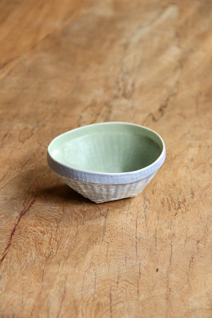 Small Keranjang Bowl (Washed Blue & Light Green)