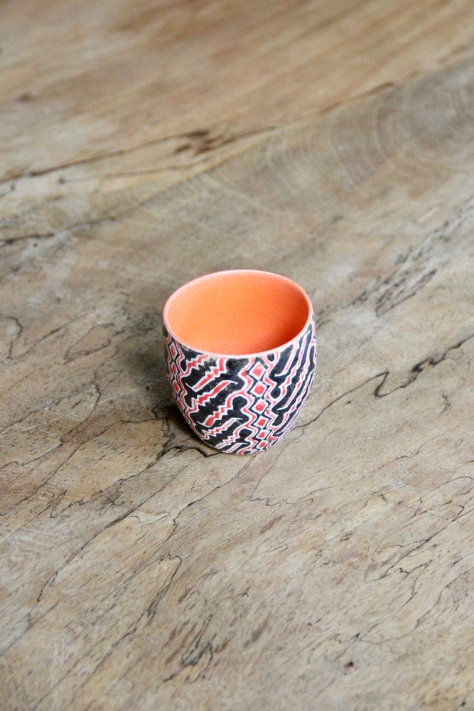 Small Parang Cup (Black, Red & Orange)