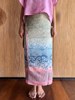 Ukiran Kembang Silk Sarung Ikat (Blue & Pink)