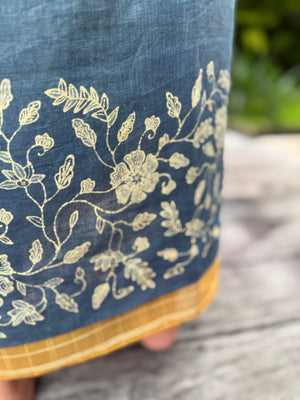 Flora Sarung Ikat (Turmeric & Blue)