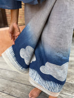 Awan Senja Linen Sarung Ikat (Grey & Blue)