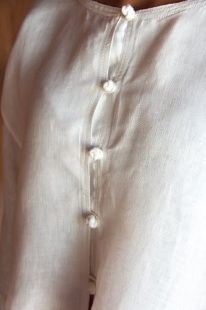 LEMAH - Layered Linen Top (White)