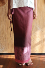 LEMAH - Shibori Sarung Ikat (Maroon)