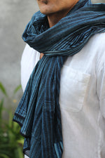 LEMAH - Biru Lurik Batik Shawl (Garis Tambal)
