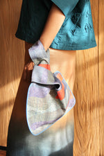 LEMAH - Appliqué Knot Bag (Blue & Orange)