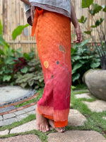 Gardenia Silk Sarung Ikat (Mandarin & Pink)