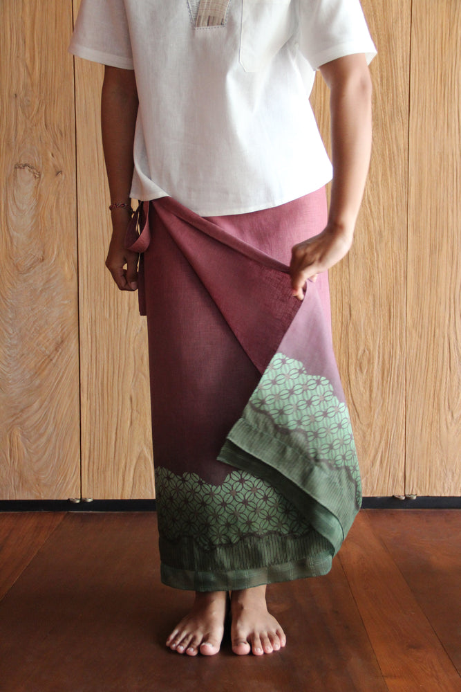 LEMAH - Laut Kawung Sarung Ikat (Purple & Green)