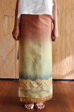 GODHONG - Laut Kawung Sarung Ikat (Brown, Green & Yellow)