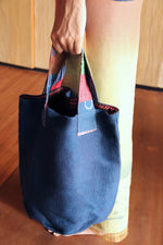 LEMAH - Small Bucket Tambal Bag (Navy Blue)