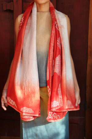 LEMAH - Kebun Bunga Lurik Silk Scarf (Red)