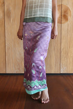 LEMAH - Musim Kembang Silk Sarung Ikat (Purple & Green)