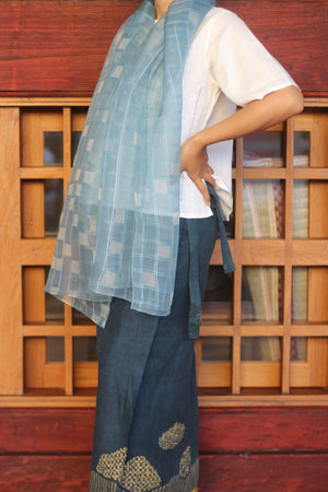 GODHONG - Kotak Indigo Batik Scarf